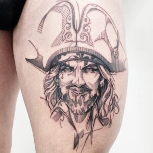 Tatouage sketch pirate Castelnau-le-Lez