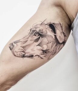 Tatouage sketch chien Castelnau-le-Lez
