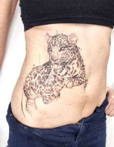 Tatouage sketch félin Castelnau-le-Lez